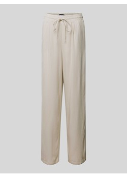 Spodnie z mieszanki wiskozy i lnu z szeroką nogawką i elastycznym pasem ze sklepu Peek&Cloppenburg  w kategorii Spodnie damskie - zdjęcie 170409389