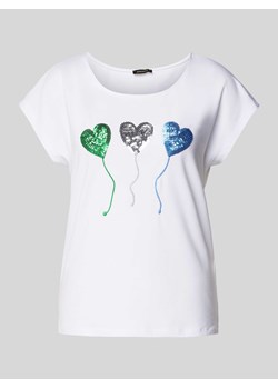 T-shirt z cekinowym obszyciem ze sklepu Peek&Cloppenburg  w kategorii Bluzki damskie - zdjęcie 170409517