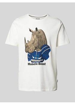 T-shirt z nadrukiem z motywem i napisem ze sklepu Peek&Cloppenburg  w kategorii T-shirty męskie - zdjęcie 170409535