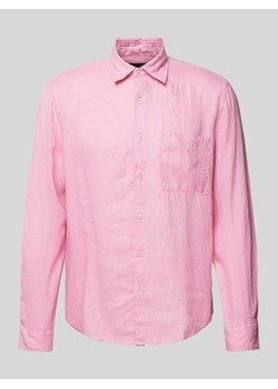 Koszula casualowa o kroju regular fit z lnu z kieszenią na piersi ze sklepu Peek&Cloppenburg  w kategorii Koszule męskie - zdjęcie 170409556