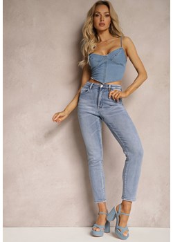 Jasnoniebieskie Jeansy High Waist o Dopasowanym Fasonie Skinny Langrea ze sklepu Renee odzież w kategorii Jeansy damskie - zdjęcie 170412555