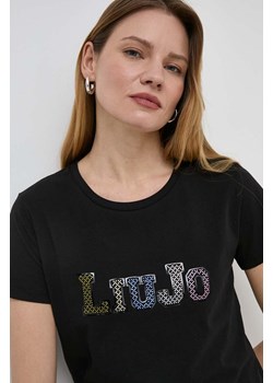 Liu Jo t-shirt bawełniany damski kolor czarny ze sklepu ANSWEAR.com w kategorii Bluzki damskie - zdjęcie 170412836