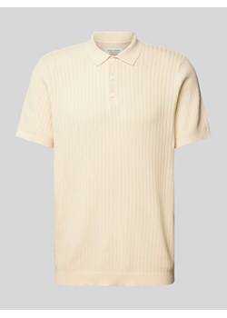 Koszulka polo o kroju regular fit ze ściegiem warkoczowym model ‘Karl’ ze sklepu Peek&Cloppenburg  w kategorii T-shirty męskie - zdjęcie 170413379