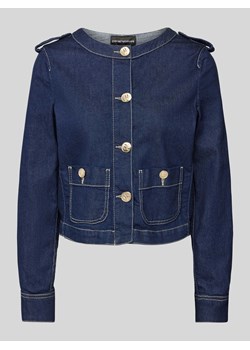 Kurtka jeansowa krótka z listwą guzikową ze sklepu Peek&Cloppenburg  w kategorii Kurtki damskie - zdjęcie 170413796