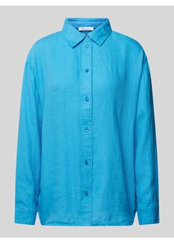 Bluzka lniana o kroju relaxed fit z listwą guzikową ze sklepu Peek&Cloppenburg  w kategorii Koszule damskie - zdjęcie 170414047