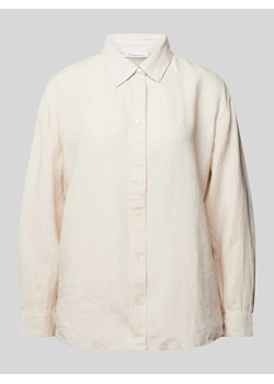 Bluzka lniana o kroju relaxed fit z listwą guzikową ze sklepu Peek&Cloppenburg  w kategorii Koszule damskie - zdjęcie 170414206