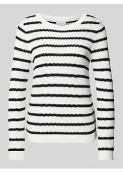 Sweter z dzianiny ze wzorem w paski model ‘DALO’ ze sklepu Peek&Cloppenburg  w kategorii Swetry damskie - zdjęcie 170414267