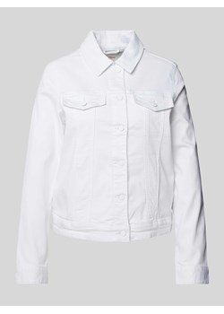 Kurtka jeansowa w jednolitym kolorze z kieszeniami na piersi ze sklepu Peek&Cloppenburg  w kategorii Kurtki damskie - zdjęcie 170414298