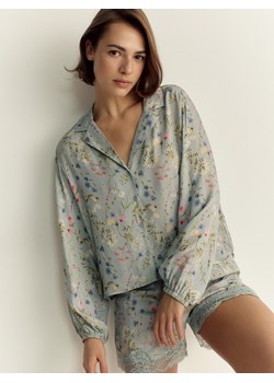 Reserved - Dwucześciowa piżama w kwiaty - jasnoniebieski ze sklepu Reserved w kategorii Piżamy damskie - zdjęcie 170420538