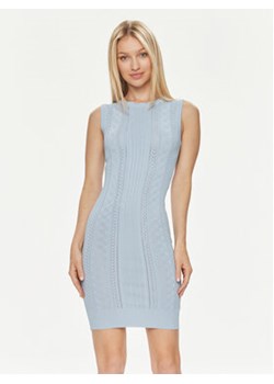 Guess Sukienka dzianinowa Es Sl Adaline W4GK11 Z2U00 Niebieski Slim Fit ze sklepu MODIVO w kategorii Sukienki - zdjęcie 170424619