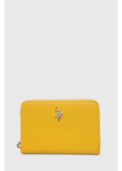 U.S. Polo Assn. portfel damski kolor żółty ze sklepu ANSWEAR.com w kategorii Portfele damskie - zdjęcie 170427308