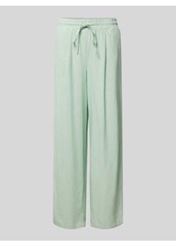 Spodnie z mieszanki wiskozy i lnu z szeroką nogawką i elastycznym pasem ze sklepu Peek&Cloppenburg  w kategorii Spodnie damskie - zdjęcie 170428328