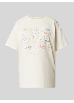T-shirt o kroju oversized z wyhaftowanym motywem ze sklepu Peek&Cloppenburg  w kategorii Bluzki damskie - zdjęcie 170428695