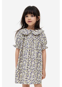 H & M - Bawełniana sukienka z kołnierzykiem - Beżowy ze sklepu H&M w kategorii Sukienki dziewczęce - zdjęcie 170430098