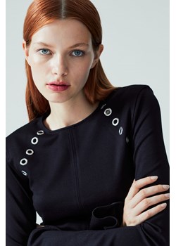 H & M - Top z ażurowymi detalami - Czarny ze sklepu H&M w kategorii Bluzki damskie - zdjęcie 170430355