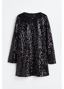 H & M - Cekinowa sukienka z odkrytymi plecami - Czarny ze sklepu H&M w kategorii Sukienki - zdjęcie 170430367