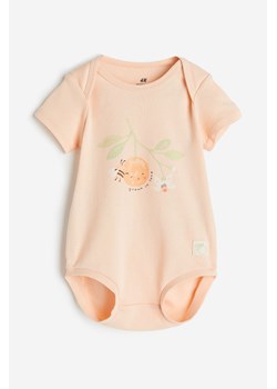 H & M - Body z bawełnianego dżerseju - Pomarańczowy ze sklepu H&M w kategorii Body niemowlęce - zdjęcie 170430429
