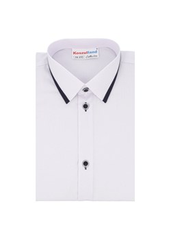 Koszula biała z granatową lamówką- długi rękaw ze sklepu 5.10.15 w kategorii Koszule chłopięce - zdjęcie 170431069