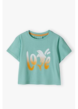 Bawełniany crop top dla dziewczynki z napisem LOVE ze sklepu 5.10.15 w kategorii Bluzki dziewczęce - zdjęcie 170431159