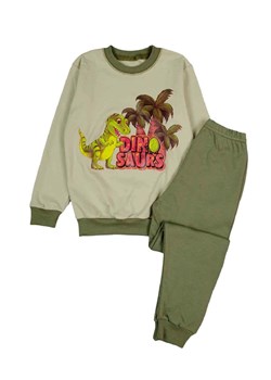 Piżama chłopięca oliwkowa z bawełny Tup Tup Dino ze sklepu 5.10.15 w kategorii Piżamy dziecięce - zdjęcie 170431319