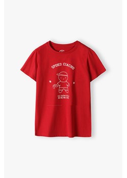 T-shirt chłopięcy z napisem "Spoko ciacho ale zazwyczaj mu się nie chce" bordowy ze sklepu 5.10.15 w kategorii T-shirty chłopięce - zdjęcie 170431375