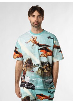 Carlo Colucci Koszulka męska Mężczyźni Bawełna cyjan wzorzysty ze sklepu vangraaf w kategorii T-shirty męskie - zdjęcie 170433189
