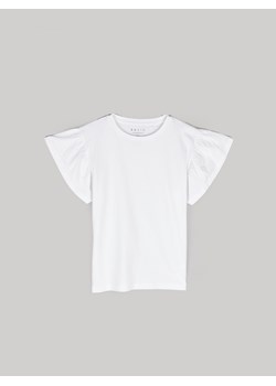 GATE Klasyczny bawełniany t-shirt z marszczeniami 34 ze sklepu gateshop w kategorii Bluzki damskie - zdjęcie 170436016