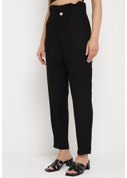 Czarne Spodnie z Marszczoną Gumką w Pasie o Klasycznym Kroju Anifa ze sklepu Born2be Odzież w kategorii Spodnie damskie - zdjęcie 170441057