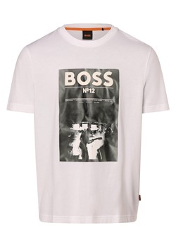 BOSS Orange Koszulka męska - Te_BossTicket Mężczyźni Bawełna biały nadruk ze sklepu vangraaf w kategorii T-shirty męskie - zdjęcie 170442879