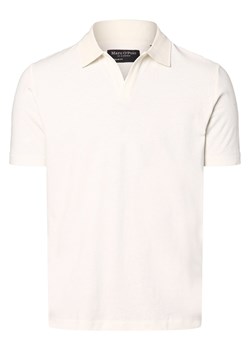 Marc O'Polo Męska koszulka polo z zawartością lnu Mężczyźni Bawełna écru jednolity ze sklepu vangraaf w kategorii T-shirty męskie - zdjęcie 170442887