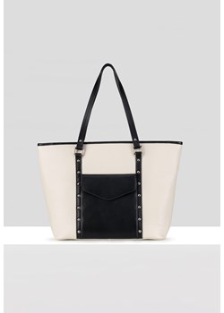 Duża skórzana torba z czarną kieszenią ze sklepu Molton w kategorii Torby Shopper bag - zdjęcie 170443096