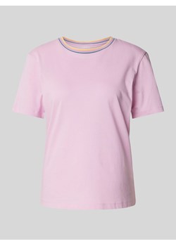 T-shirt z okrągłym dekoltem w kontrastowym kolorze ze sklepu Peek&Cloppenburg  w kategorii Bluzki damskie - zdjęcie 170445699
