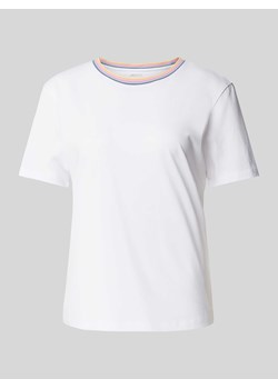 T-shirt z okrągłym dekoltem w kontrastowym kolorze ze sklepu Peek&Cloppenburg  w kategorii Bluzki damskie - zdjęcie 170446029