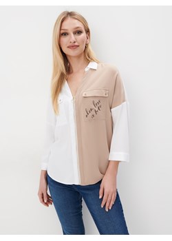 Mohito - Dwukolorowa koszula - biały ze sklepu Mohito w kategorii Koszule damskie - zdjęcie 170446989