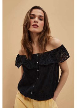Ażurowa koszula czarna ze sklepu Moodo.pl w kategorii Bluzki damskie - zdjęcie 170453558