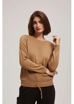 Sweter z metaliczną nitką i wiązaniem ze sklepu Moodo.pl w kategorii Swetry damskie - zdjęcie 170454198