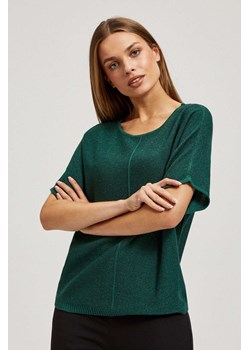 Sweter oversize z metaliczną nitką szmaragdowy ze sklepu Moodo.pl w kategorii Swetry damskie - zdjęcie 170455135