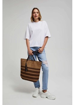 Pleciona torba na ramię brązowa ze sklepu Moodo.pl w kategorii Torby Shopper bag - zdjęcie 170455817