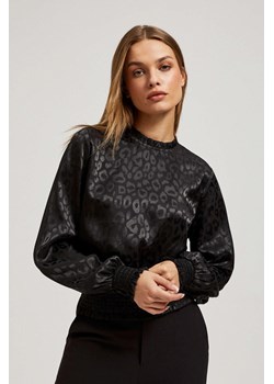 Koszula z bufiastymi rękawami i zwierzęcym wzorem czarna ze sklepu Moodo.pl w kategorii Bluzki damskie - zdjęcie 170457278