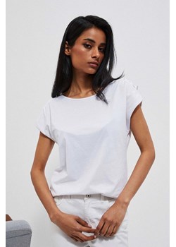 Bluzka z ozdobnymi rękawami biała ze sklepu Moodo.pl w kategorii Bluzki damskie - zdjęcie 170458035