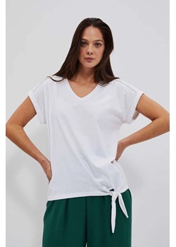 T-shirt z wiązaniem biały ze sklepu Moodo.pl w kategorii Bluzki damskie - zdjęcie 170458598