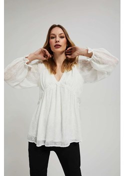 Koszula z bufiastymi rękawami biała ze sklepu Moodo.pl w kategorii Bluzki damskie - zdjęcie 170460448