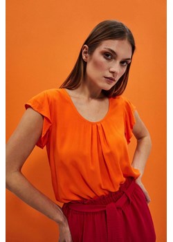 Luźna koszula z krótkim rękawem pomarańczowa ze sklepu Moodo.pl w kategorii Bluzki damskie - zdjęcie 170462018