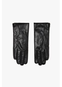 Rękawiczki z dżetami ze skóry ekologicznej czarne ze sklepu Moodo.pl w kategorii Rękawiczki damskie - zdjęcie 170463276