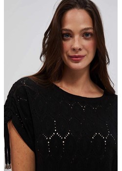 Ażurowa bluzka czarna ze sklepu Moodo.pl w kategorii Bluzki damskie - zdjęcie 170463676