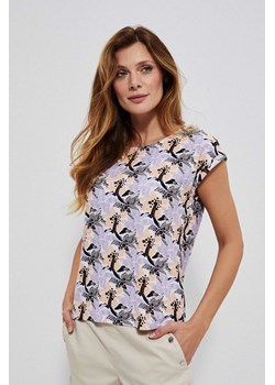 Wzorzysta bluzka z ozdobnym tyłem biała ze sklepu Moodo.pl w kategorii Bluzki damskie - zdjęcie 170464559