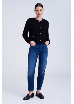 Spodnie jeansowe mom fit granatowe ze sklepu 5.10.15 w kategorii Jeansy damskie - zdjęcie 170469728