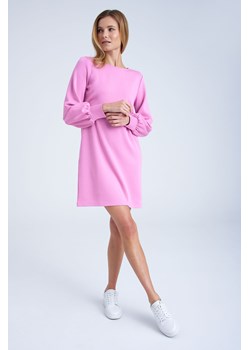 Sukienka z bufiastymi rękawkami różowa ze sklepu 5.10.15 w kategorii Sukienki - zdjęcie 170469745