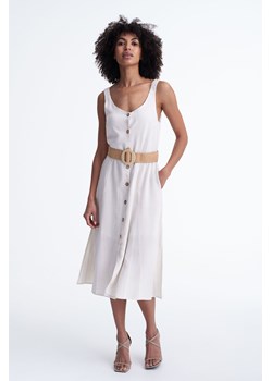 Sukienka na ramiączka z guzikami ecru ze sklepu 5.10.15 w kategorii Sukienki - zdjęcie 170469798