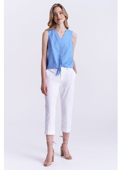 Bluzka damska bez rękawów wiązana na dole niebieska ze sklepu 5.10.15 w kategorii Bluzki damskie - zdjęcie 170469918